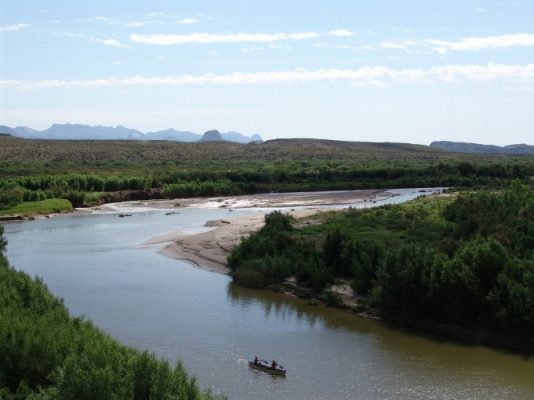 A boat on a river