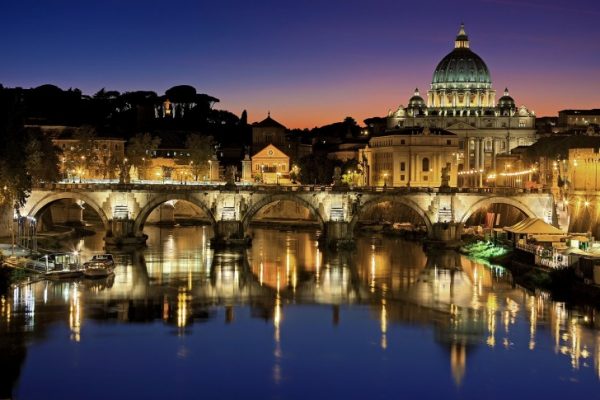 City lights reflecting in the river 