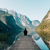 A person on a dock