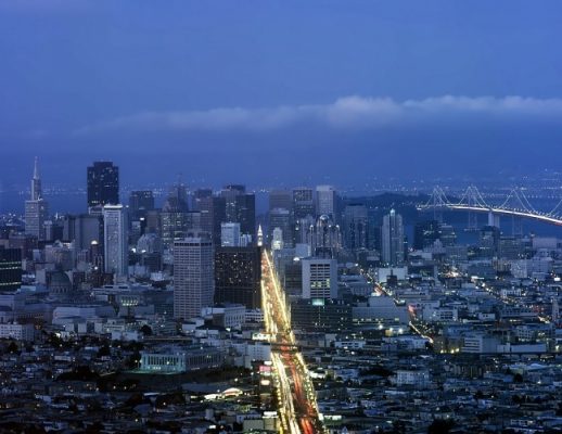 A city vista from a helicopter