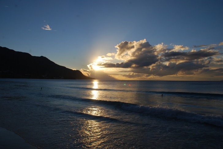 A sunset at Beau Vallon