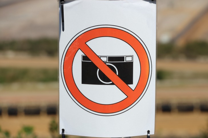 Camera prohibited sign