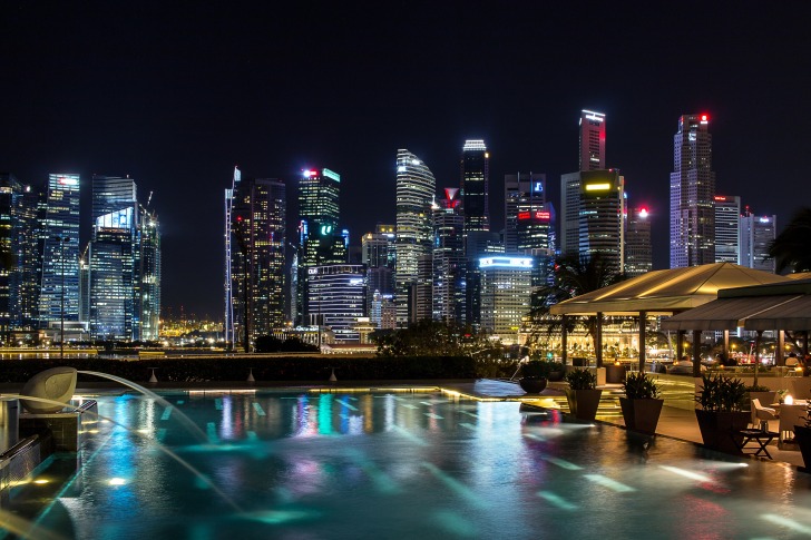 Night Singapore skyline