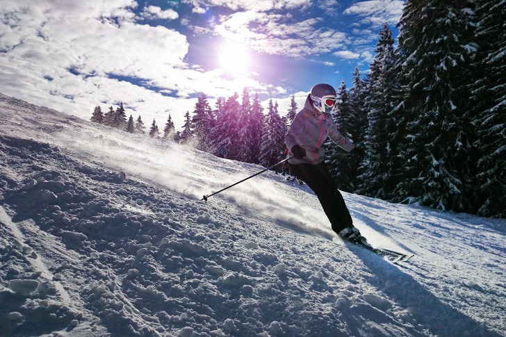 Girl skiing