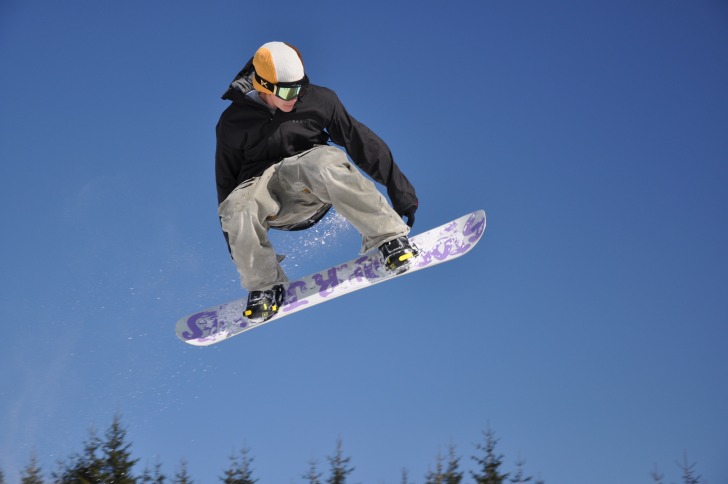 Snowboarder in the air