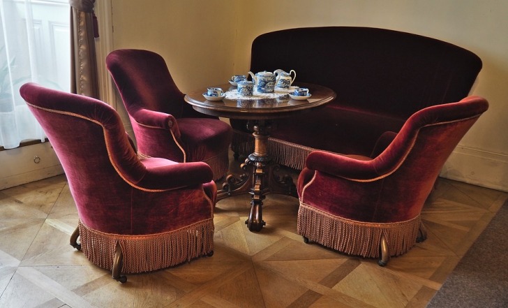 Velvet old style chairs