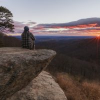 A girl on a cliff