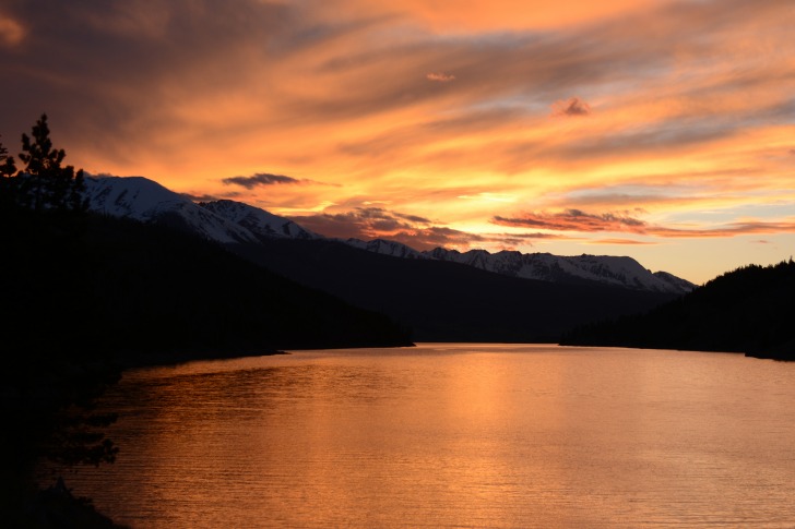 Sunset over the lake