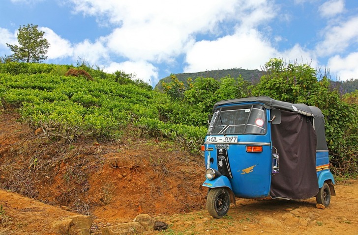 Blue tuk-tuk off the beaten path