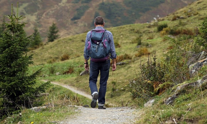 Hiker with a backpack