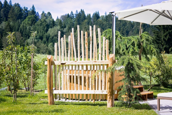 An outdoor hot tub