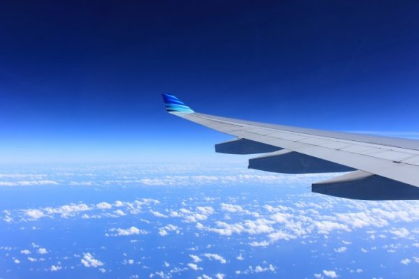 A plane above clouds