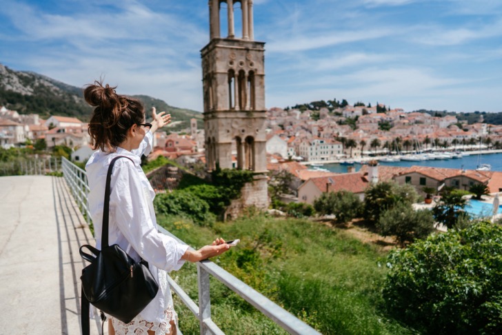 Overlooking small town in Croatia